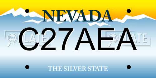 C27AEA Nevada License Plate