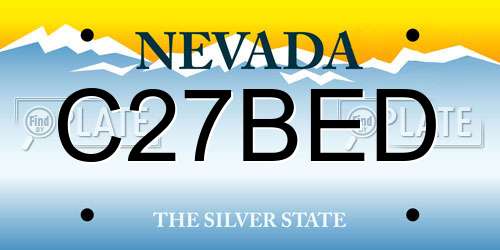 C27BED Nevada License Plate