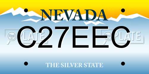 C27EEC Nevada License Plate