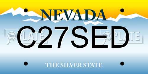 C27SED Nevada License Plate
