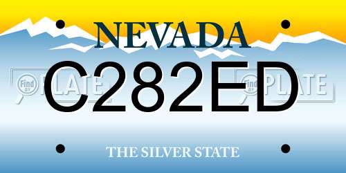 C282ED Nevada License Plate