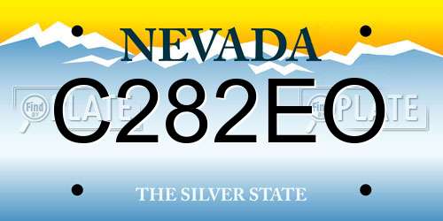 C282EO Nevada License Plate