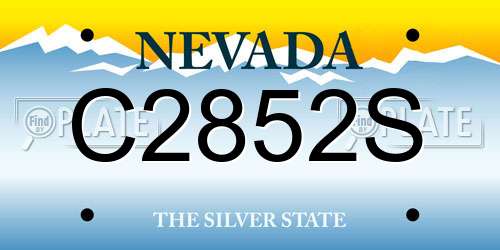 C2852S Nevada License Plate