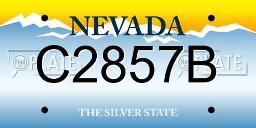 C2857B Nevada License Plate