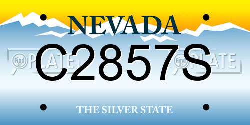 C2857S Nevada License Plate
