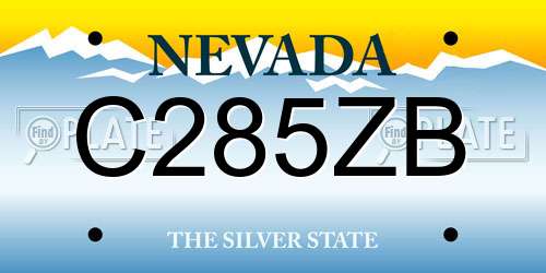 C285ZB Nevada License Plate