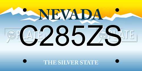 C285ZS Nevada License Plate