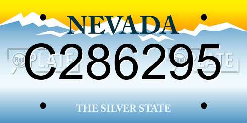 C286295 Nevada License Plate