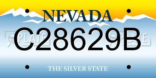 C28629B Nevada License Plate