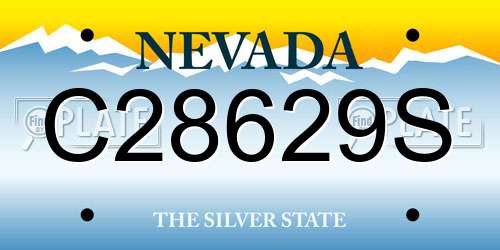 C28629S Nevada License Plate