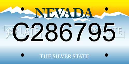 C286795 Nevada License Plate