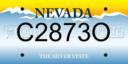C2873O Nevada License Plate
