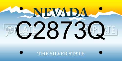C2873Q Nevada License Plate