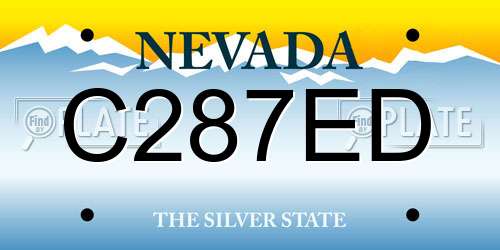 C287ED Nevada License Plate