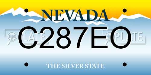 C287EO Nevada License Plate