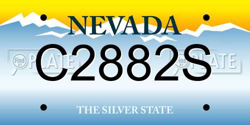 C2882S Nevada License Plate