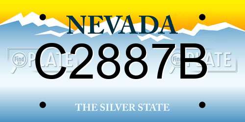 C2887B Nevada License Plate