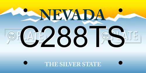 C288TS Nevada License Plate