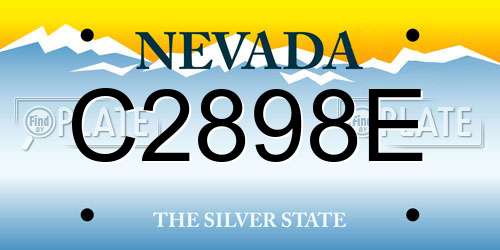 C2898E Nevada License Plate