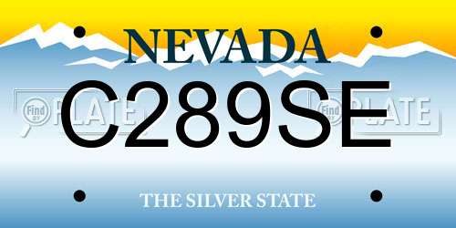 C289SE Nevada License Plate