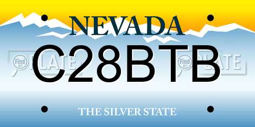 C28BTB Nevada License Plate