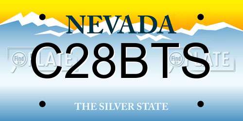 C28BTS Nevada License Plate