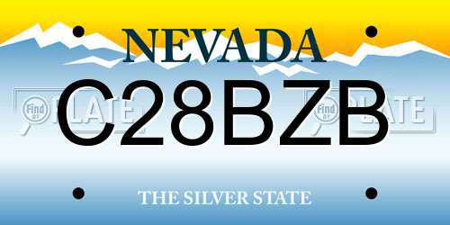 C28BZB Nevada License Plate