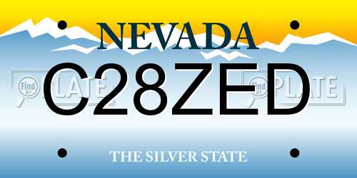 C28ZED Nevada License Plate