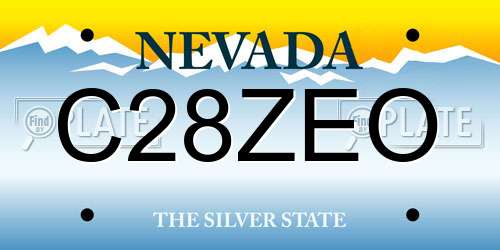 C28ZEO Nevada License Plate