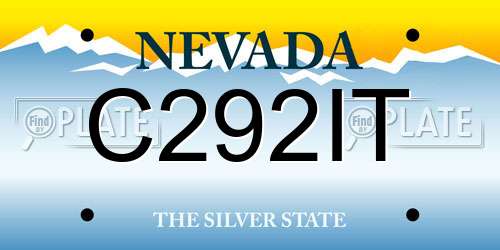 C292IT Nevada License Plate