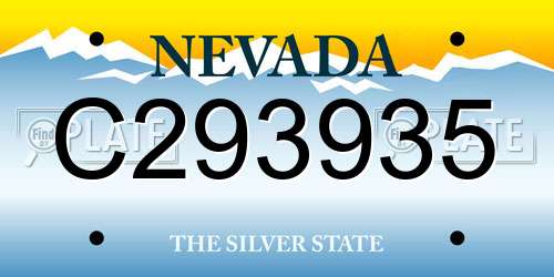 C293935 Nevada License Plate