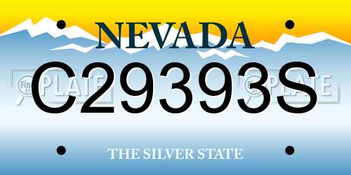 C29393S Nevada License Plate