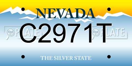 C2971T Nevada License Plate
