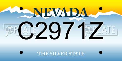 C2971Z Nevada License Plate