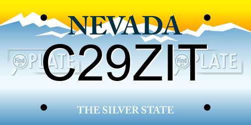C29ZIT Nevada License Plate