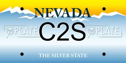 C2S Nevada License Plate