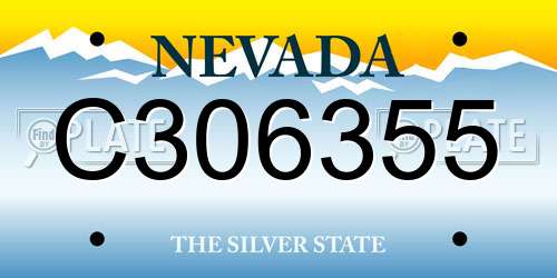 C306355 Nevada License Plate