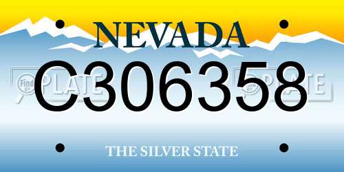 C306358 Nevada License Plate