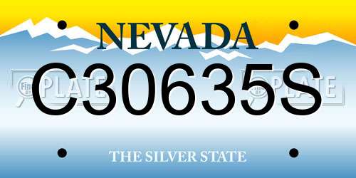 C30635S Nevada License Plate