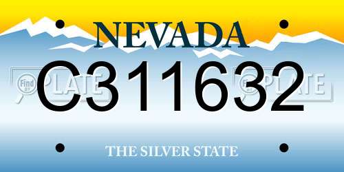 C311632 Nevada License Plate