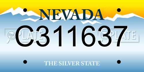C311637 Nevada License Plate