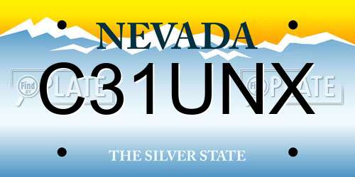 C31UNX Nevada License Plate