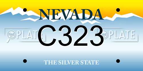 C323 Nevada License Plate