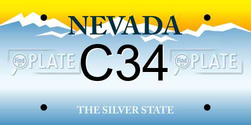 C34 Nevada License Plate