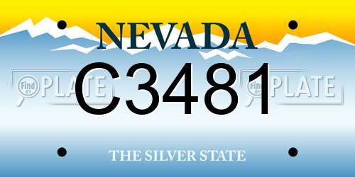 C3481 Nevada License Plate