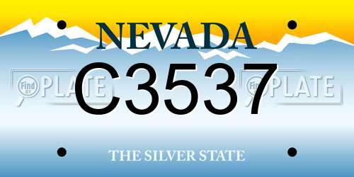 C3537 Nevada License Plate