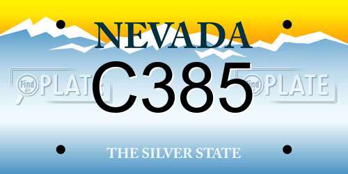 C385 Nevada License Plate