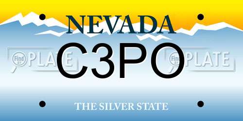 C3PO Nevada License Plate