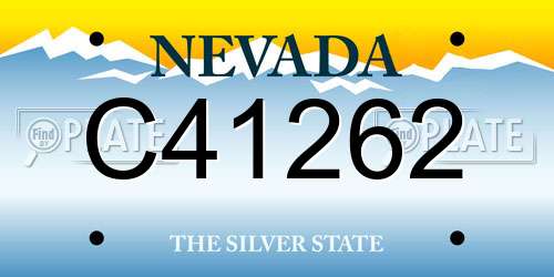 C41262 Nevada License Plate