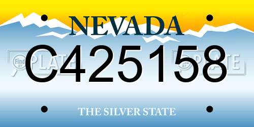 C425158 Nevada License Plate